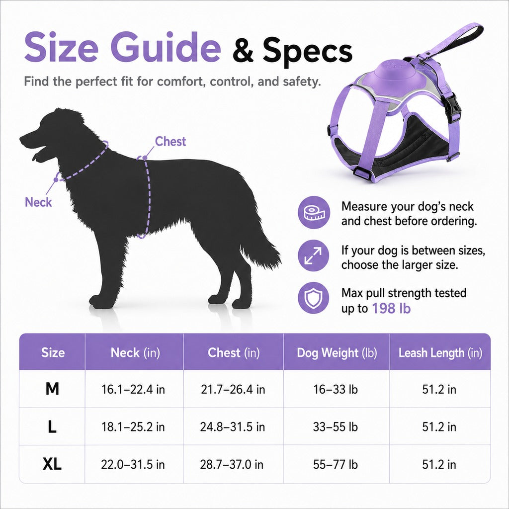 No-Pull Built-In Retractable Leash Dog Harness – view 12