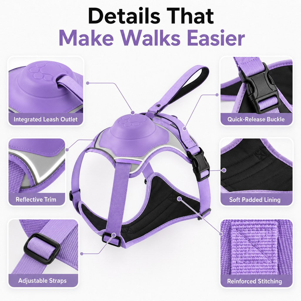 No-Pull Built-In Retractable Leash Dog Harness – view 7