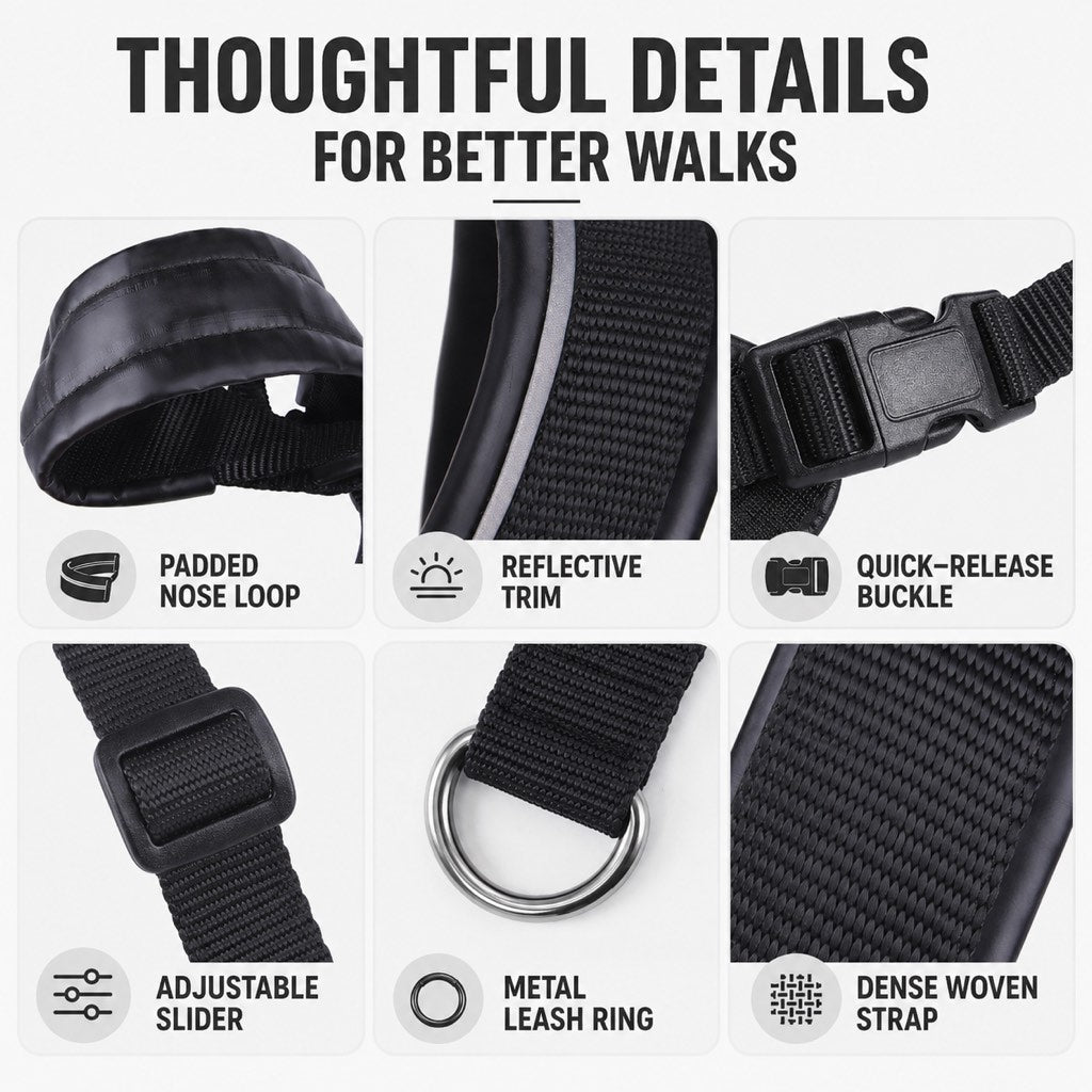 No-Pull Padded Adjustable Dog Head Halter – view 10