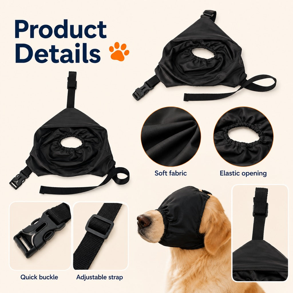 Open-Nose Breathable Dog Calming Mask (Adjustable Quick-Release Strap) – view 7