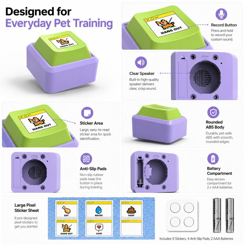 Recordable Anti-Slip Pet Communication Button – view 11