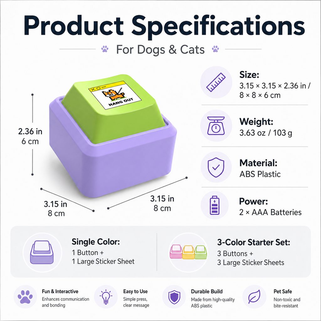 Recordable Anti-Slip Pet Communication Button – view 12
