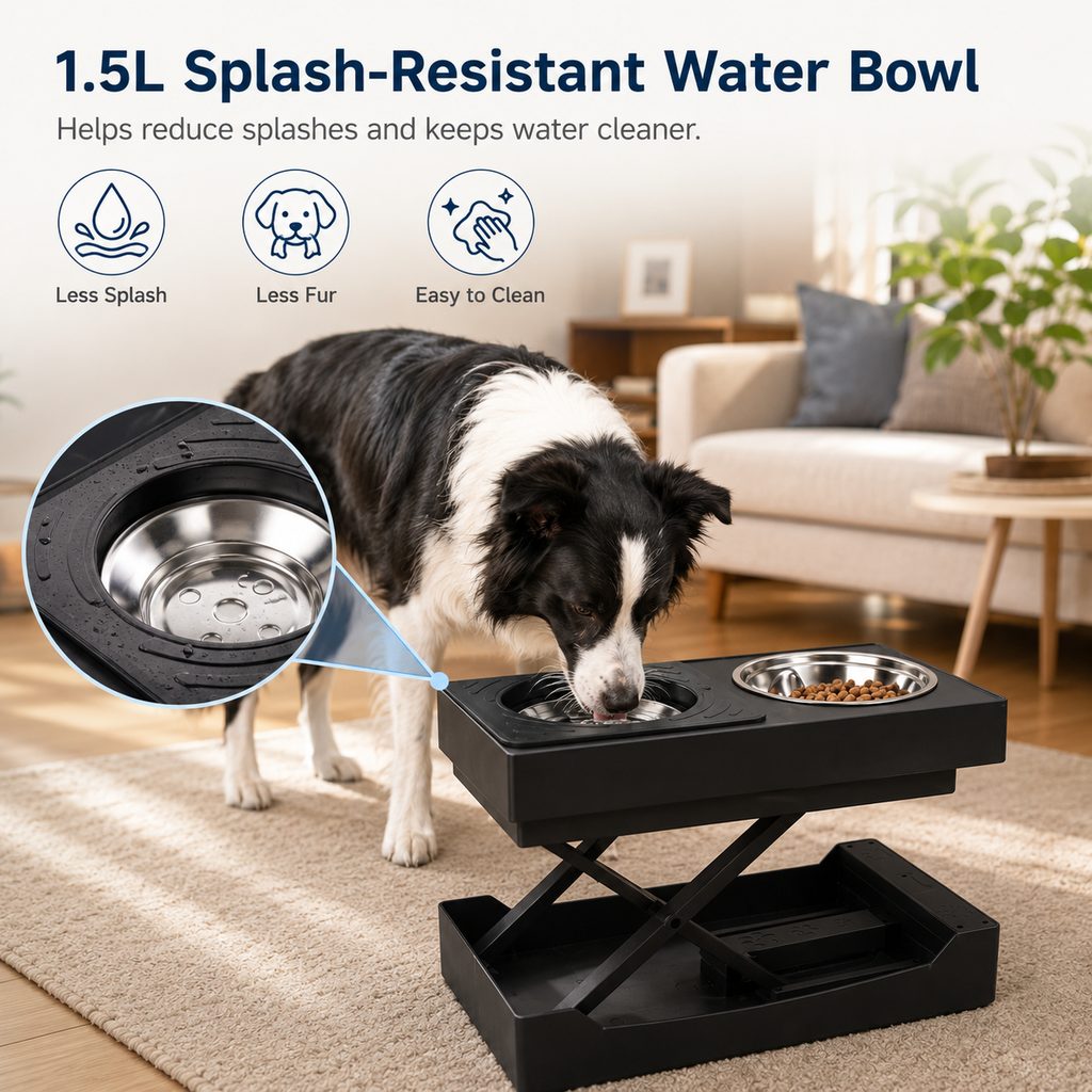 Remote-Controlled Height-Adjustable Dog Feeder (Stainless Steel Bowls) – view 7