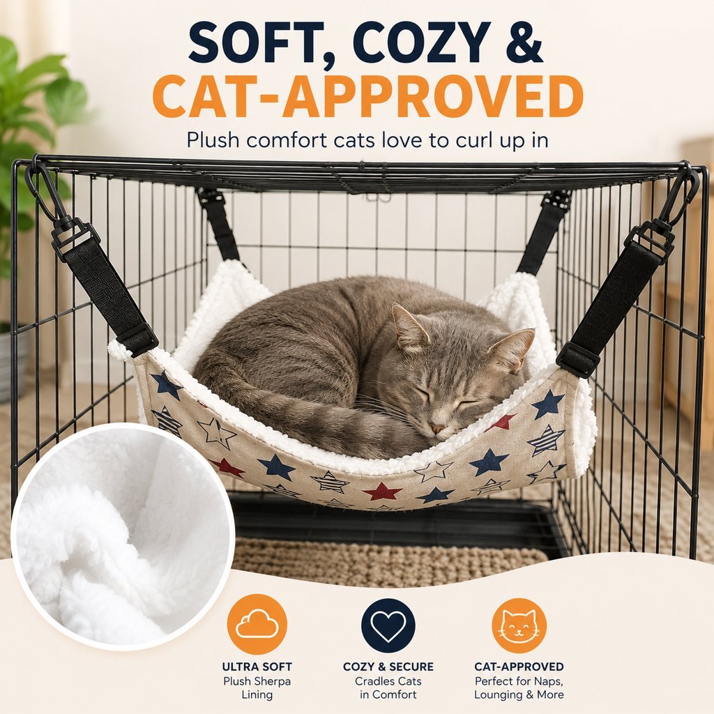 Reversible Plush & Fabric Cat Cage Hammock – view 15