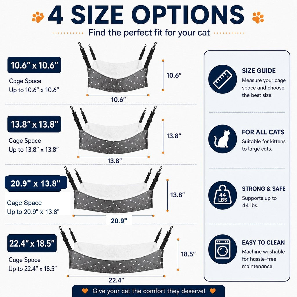 Reversible Plush & Fabric Cat Cage Hammock – view 17