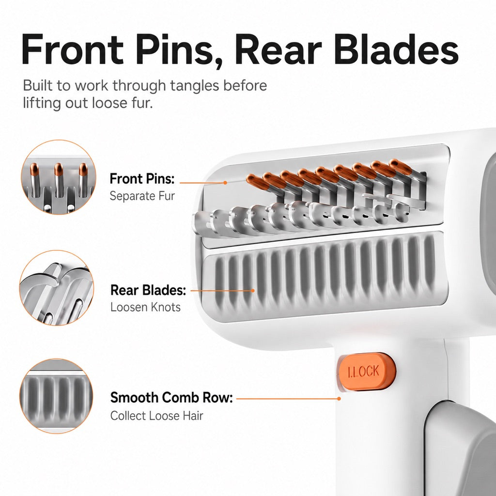 Self-Cleaning Dematting & Deshedding Pet Grooming Brush (For Cats & Dogs) – view 7
