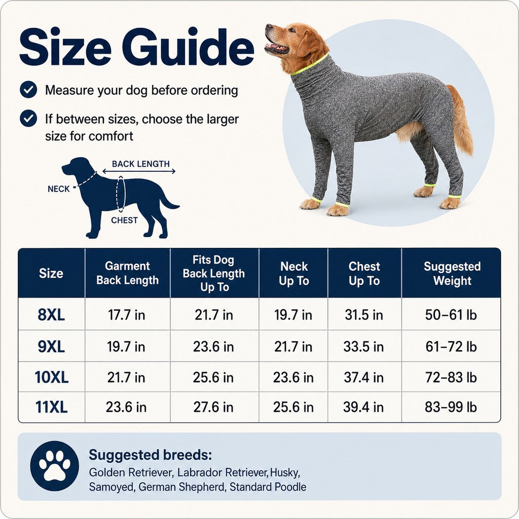 Shedding-Control Stretch Dog Full-Body Suit (Large Breed) – view 11