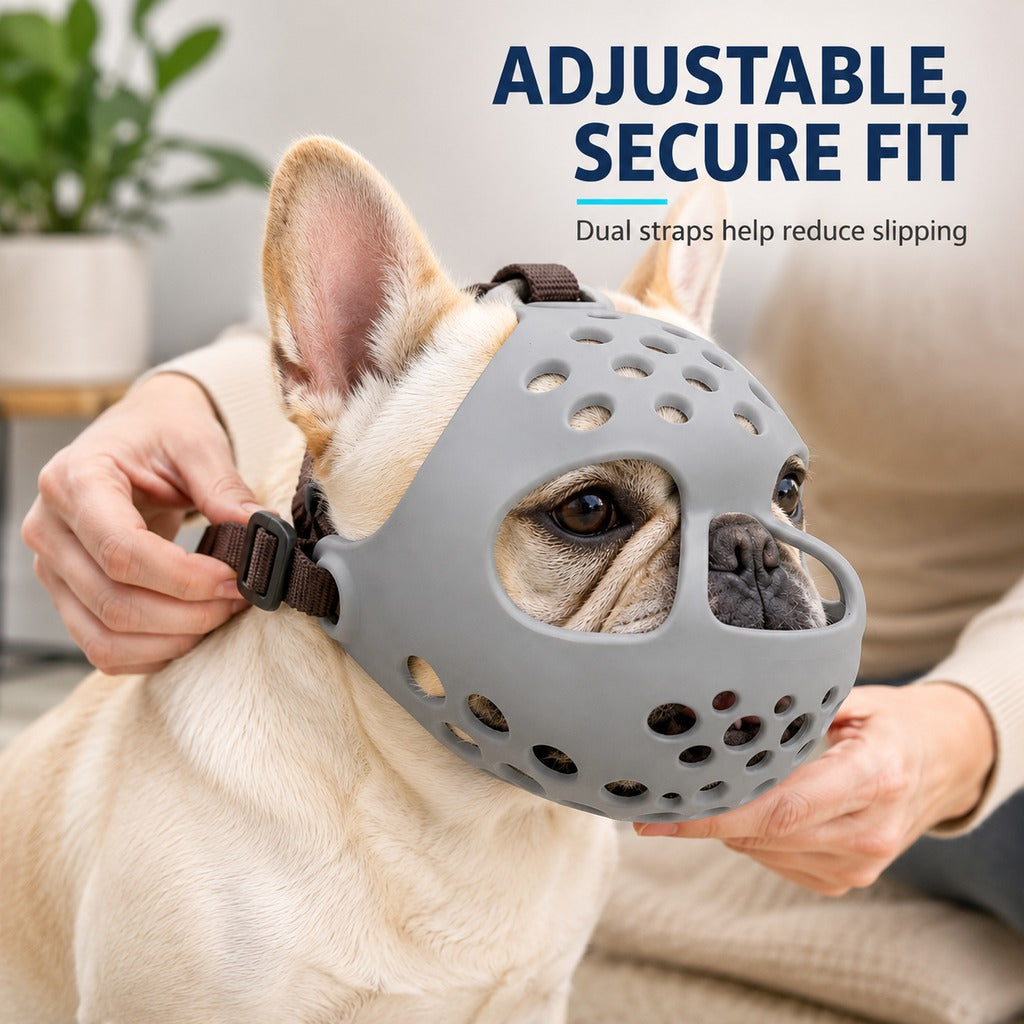 Short-Snouted Breathable Anti-Scavenging Dog Muzzle (Adjustable Straps) – view 9