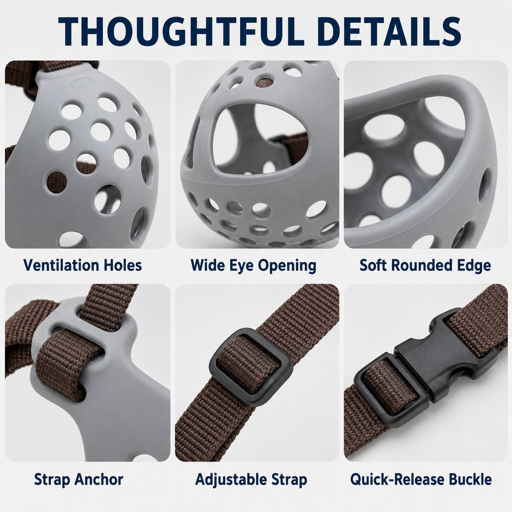 Short-Snouted Breathable Anti-Scavenging Dog Muzzle (Adjustable Straps) – view 11