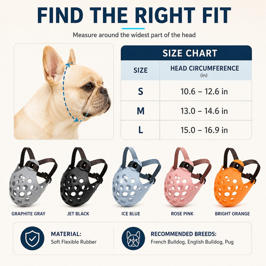 Short-Snouted Breathable Anti-Scavenging Dog Muzzle (Adjustable Straps) – view 12