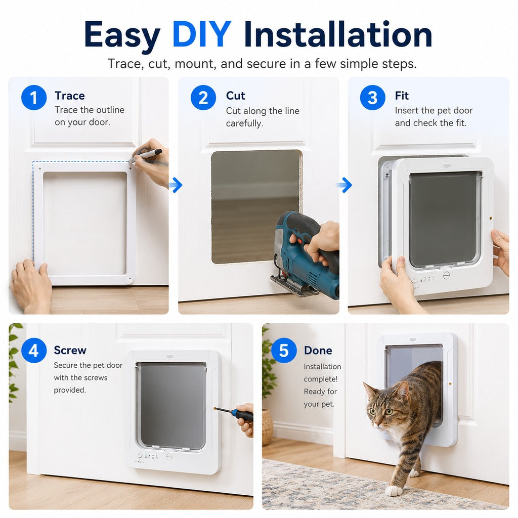 Smart RFID 4-Way Locking Cat Door (Fits Pets Under 25 lb) – view 7