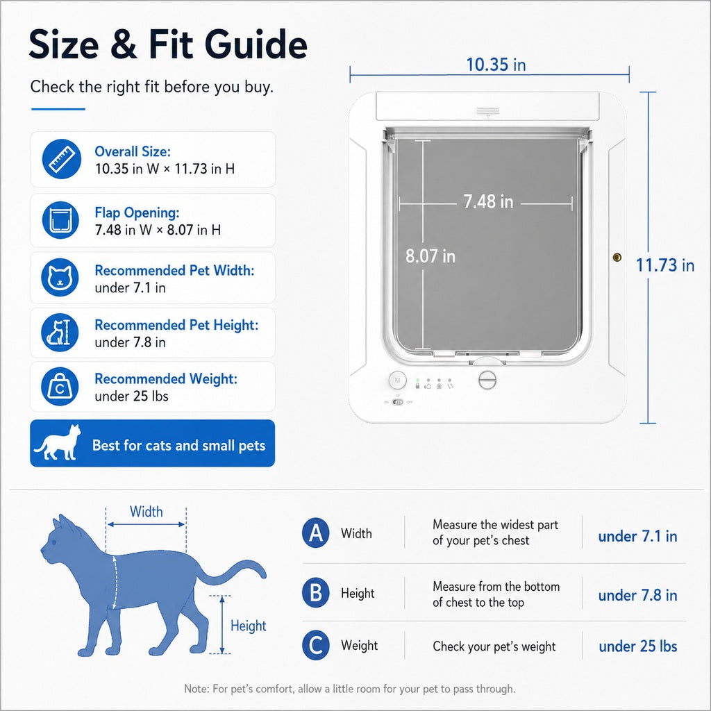 Smart RFID 4-Way Locking Cat Door (Fits Pets Under 25 lb) – view 10