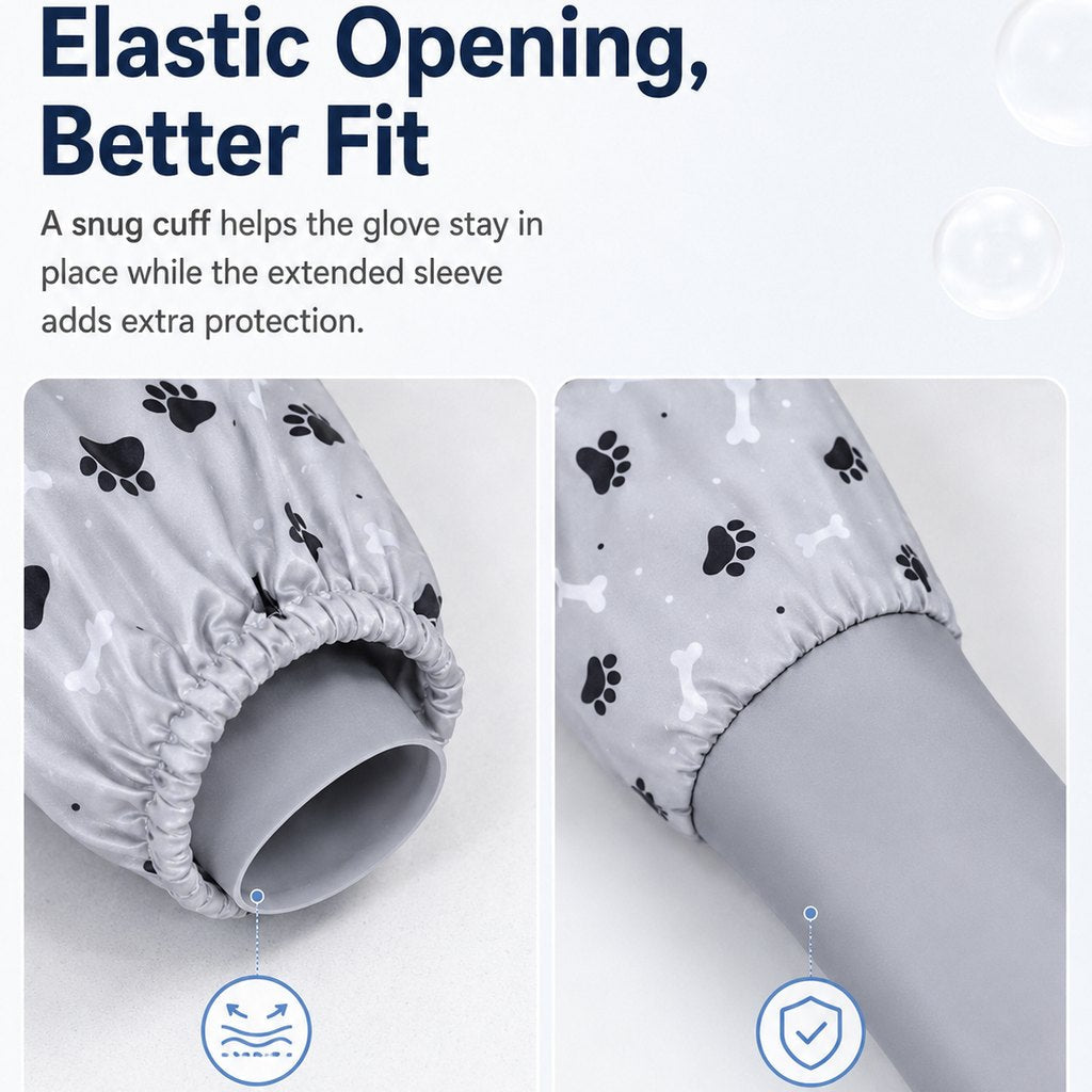 Soft Silicone Deshedding Pet Grooming Gloves (Long Sleeve) – view 10