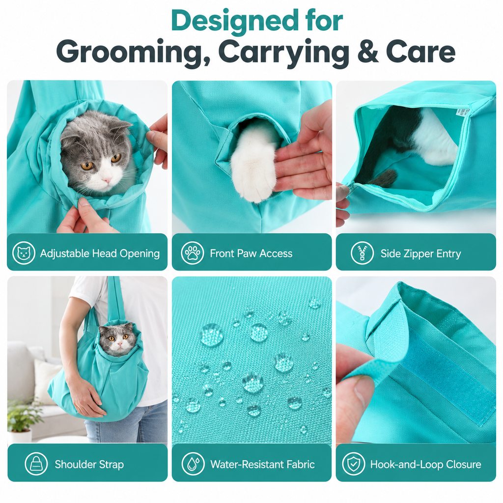 Soft Wrap Cat Grooming Carrier (Front Paw Openings) – view 8