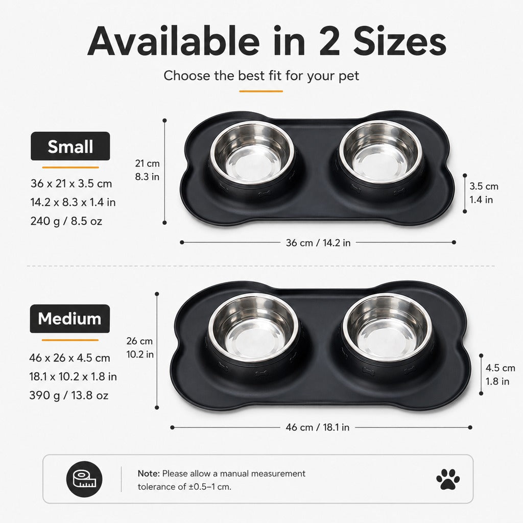 Spill-Proof Non-Slip Silicone Dual Pet Bowl (Removable Stainless Steel Bowls) – view 14