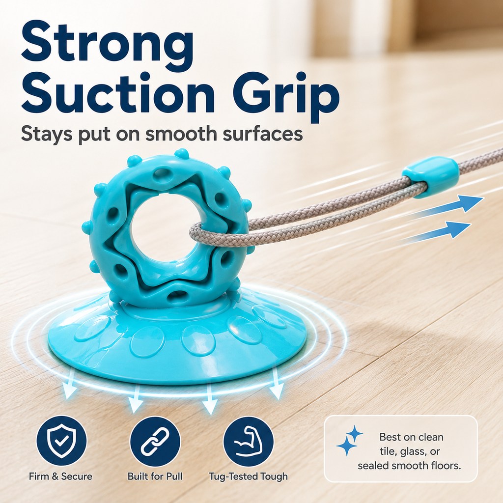 Suction Cup Dog Chew & Tug Toy (Textured Dental Nubs) – view 7