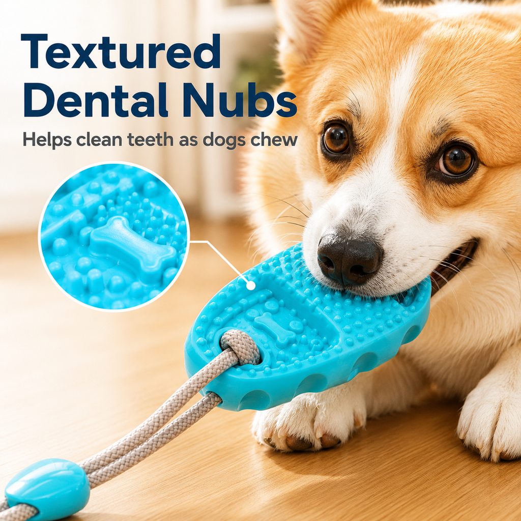 Suction Cup Dog Chew & Tug Toy (Textured Dental Nubs) – view 8