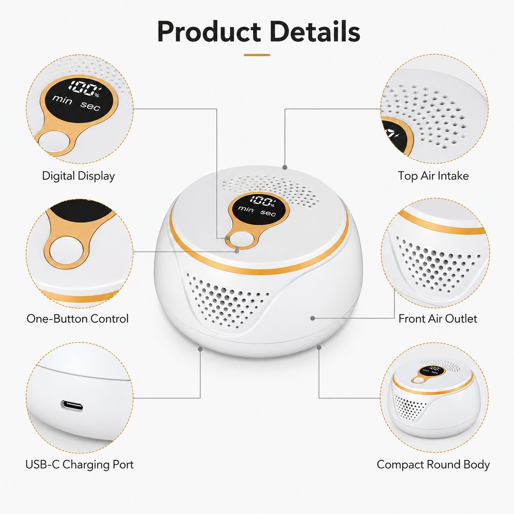 USB-C Rechargeable 3-Mode Pet Odor Deodorizer – view 9