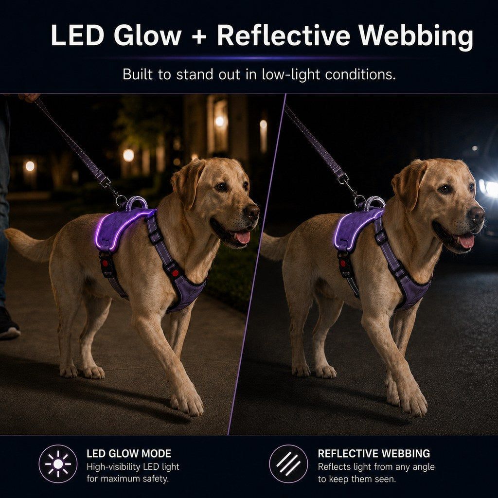 USB-C Rechargeable LED Dog Harness (Reflective Mesh) – view 7