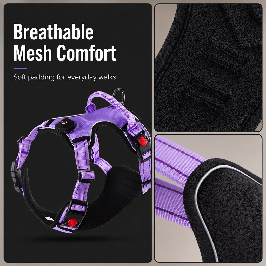 USB-C Rechargeable LED Dog Harness (Reflective Mesh) – view 10