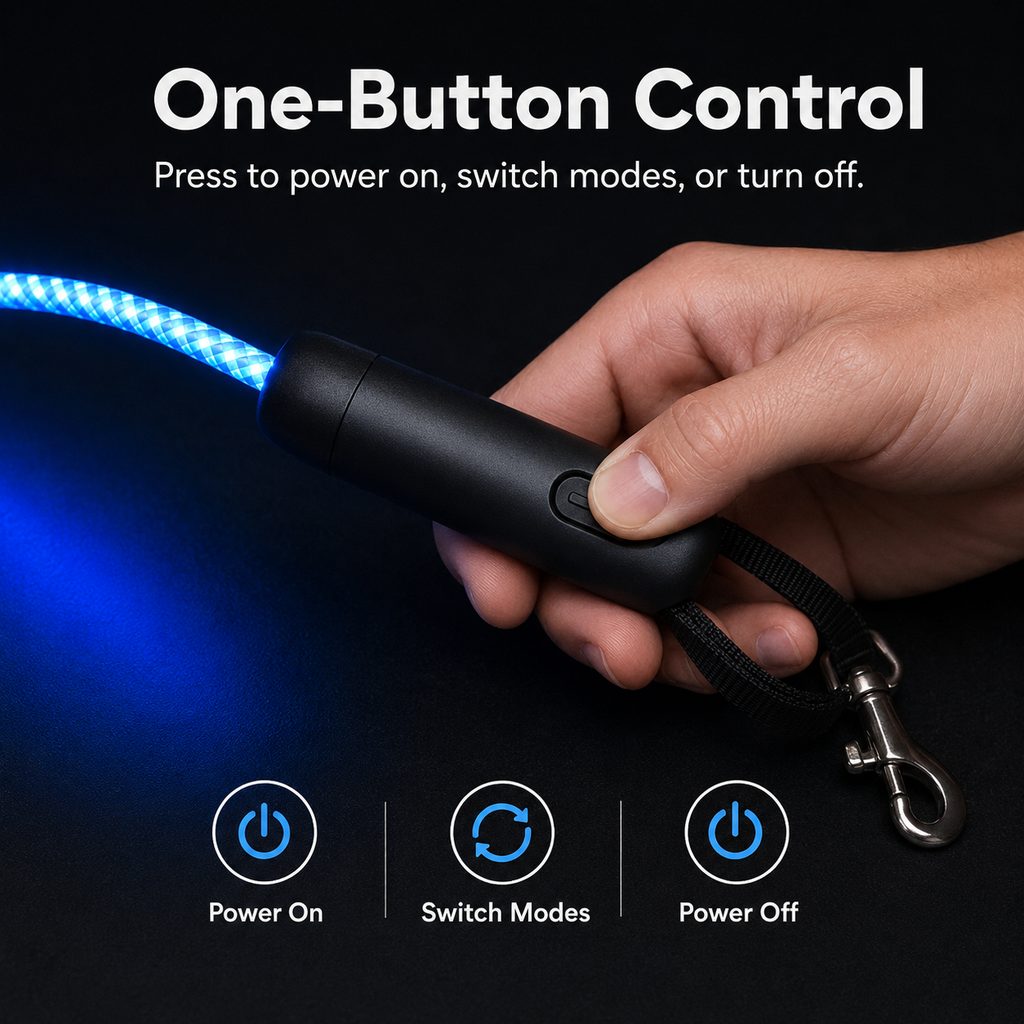 USB-Rechargeable LED Dog Leash (4.9 ft) – view 8