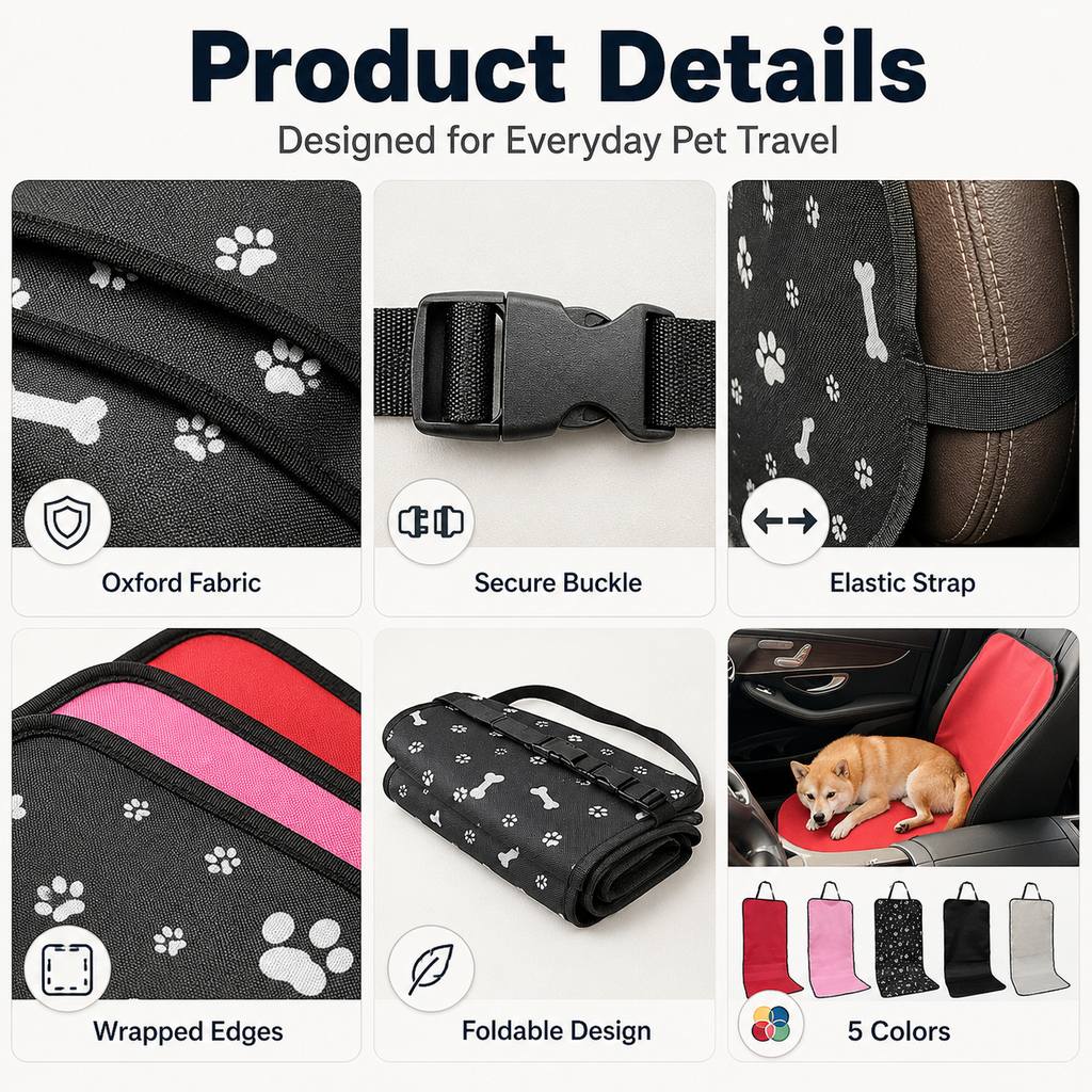 Water-Resistant Oxford Anti-Slip Front Seat Pet Cover (Universal Fit) – view 7