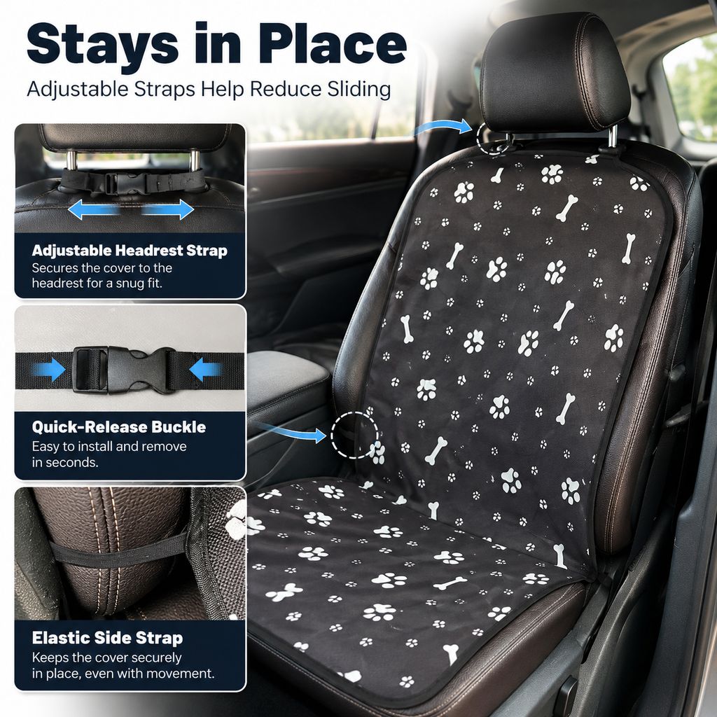 Water-Resistant Oxford Anti-Slip Front Seat Pet Cover (Universal Fit) – view 8