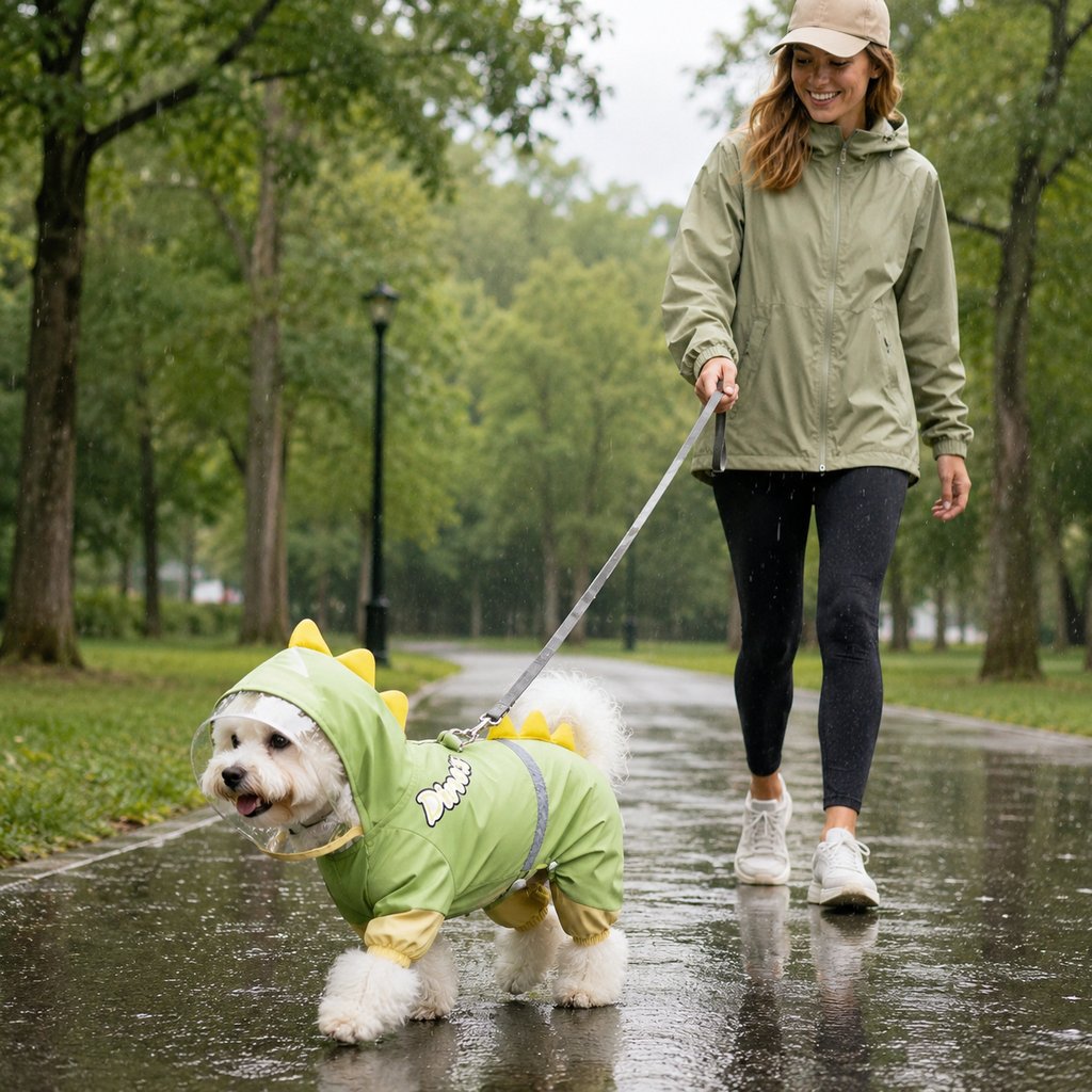 Waterproof Full-Body Dog Raincoat (Clear Visor & Leash Ring) – view 7