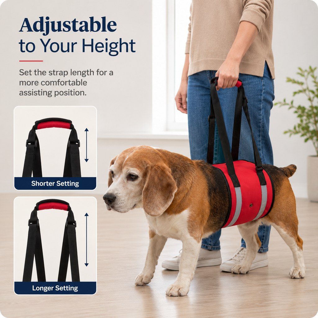 Wide EVA-Cushioned Belly Support Dog Lift Sling (Adjustable Straps) – view 8