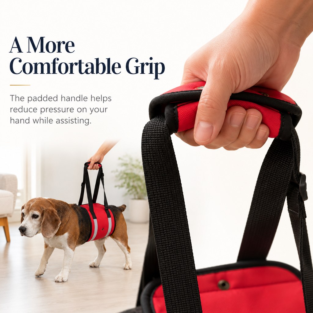 Wide EVA-Cushioned Belly Support Dog Lift Sling (Adjustable Straps) – view 9