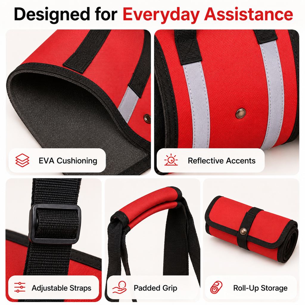 Wide EVA-Cushioned Belly Support Dog Lift Sling (Adjustable Straps) – view 11