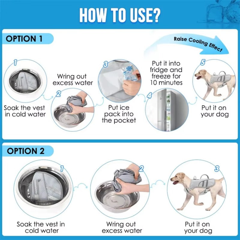 Dog Cooling Vest Breathable Reflective Dog Cooling Jacket Dog Clothes Supplies – view 7