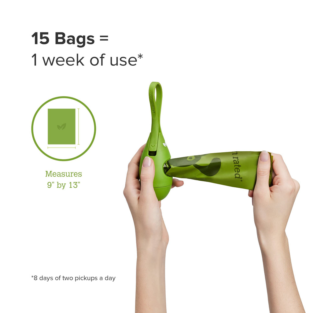 Dog Poop Bag Set With 1Poop Bag Dispenser and 15Waste Bags – view 9