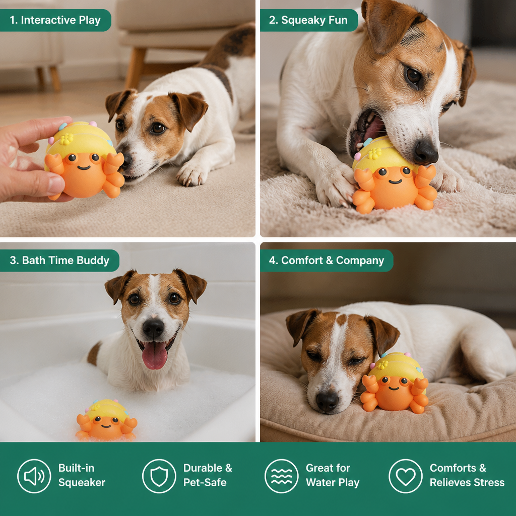 Cute Squeaky Ocean Animal Dog Toy – view 11
