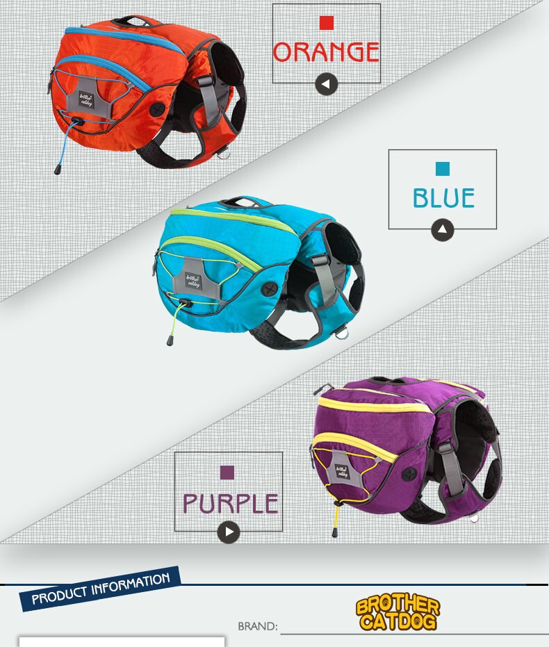 Nylon Large Dog Animal Backpack Harness Vest – view 8