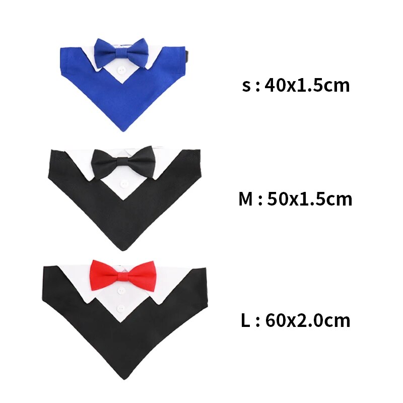 Formal Pet British Wedding Party Suit Scarf Bow Tie Collar Dog Triangle Towel – view 8