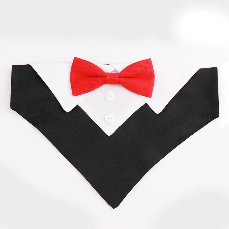 Formal Pet British Wedding Party Suit Scarf Bow Tie Collar Dog Triangle Towel – view 12