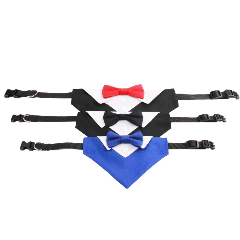 Formal Pet British Wedding Party Suit Scarf Bow Tie Collar Dog Triangle Towel – view 10