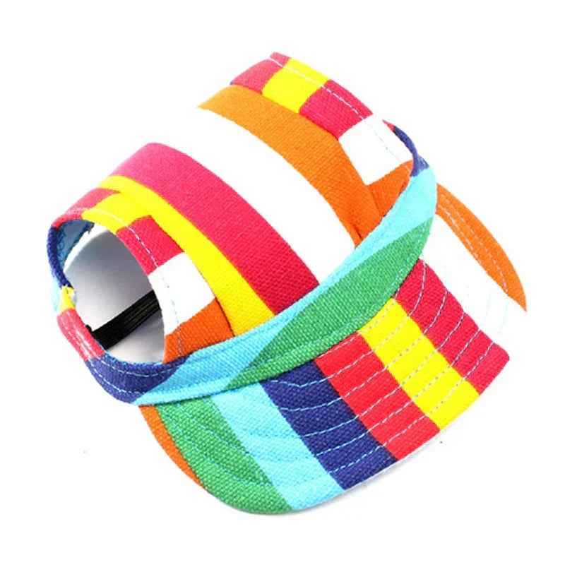 Fashion Round Cap For Dogs – Stripes / S