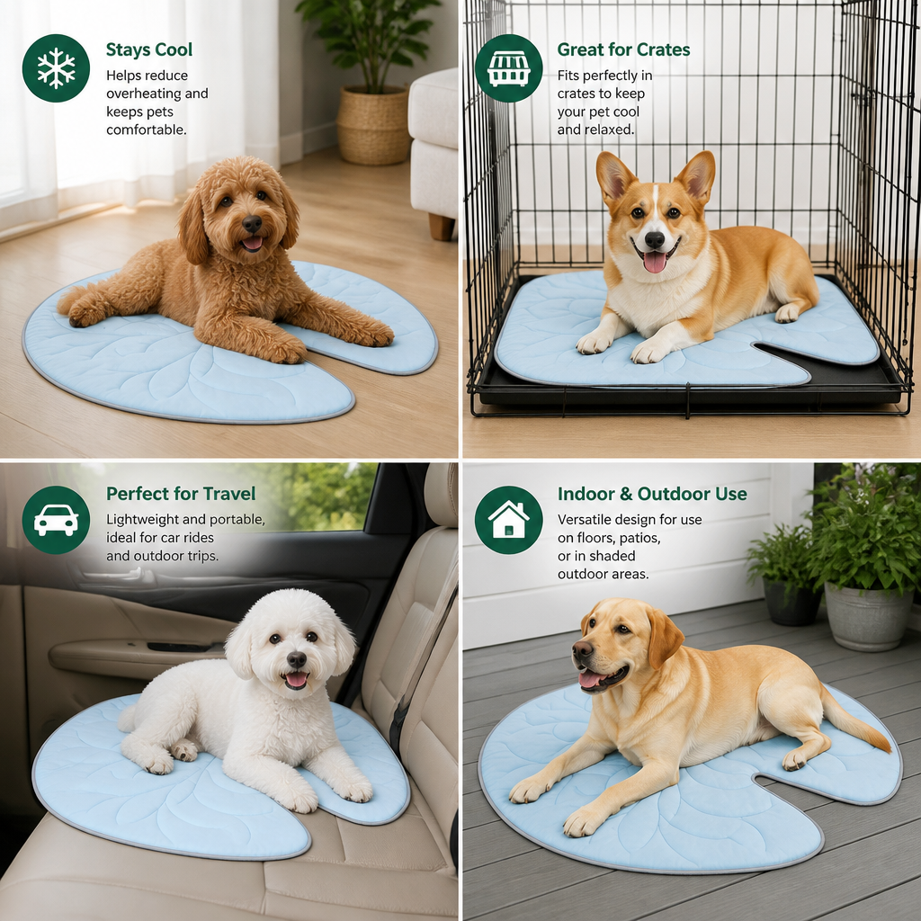 Cooling Leaf-Shaped Pet Mat – Washable Summer Mat with Non-Slip Bottom – view 7
