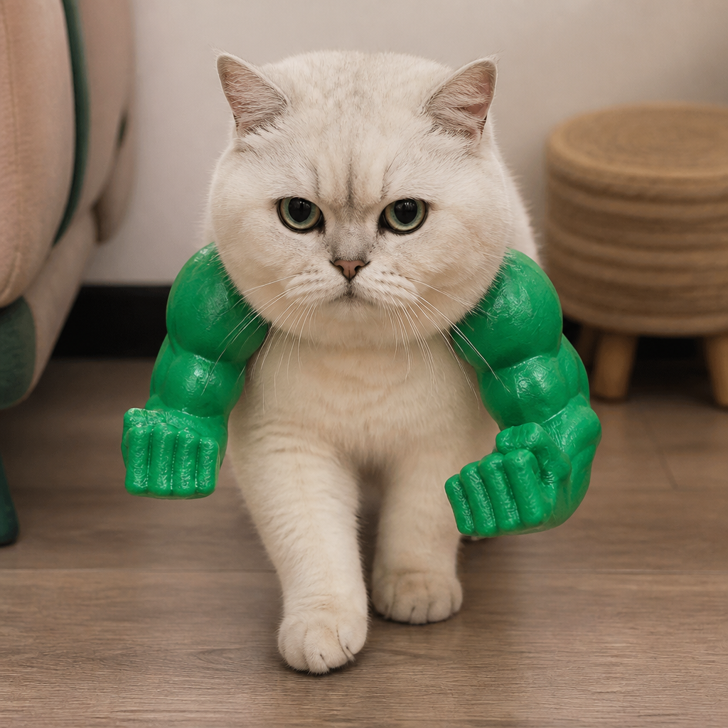 Muscle Arm Cat Costume Harness for Funny Pet Photos and Dress Up – Green / Small 14x 2.5 x 6.9 cm