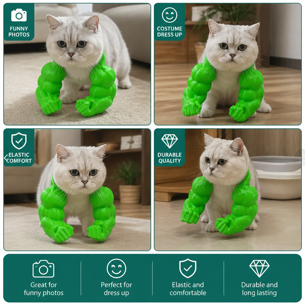 Muscle Arm Cat Costume Harness for Funny Pet Photos and Dress Up – view 12