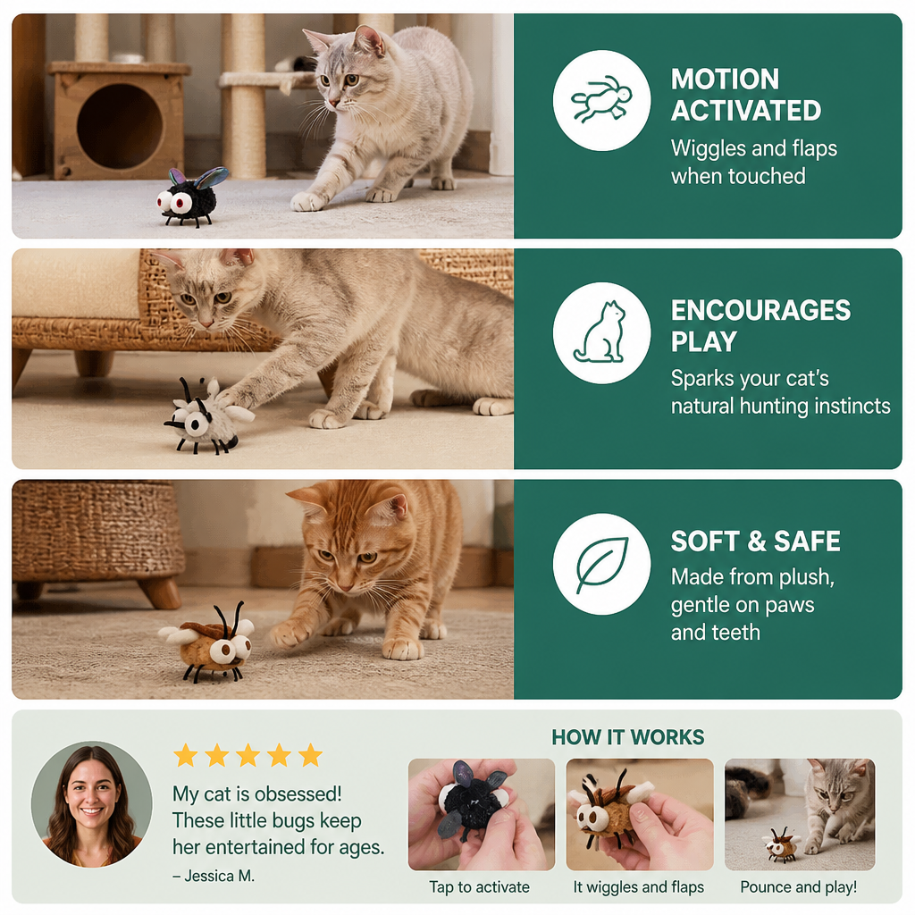 Motion-Activated Flying Insect Cat Toy – view 7