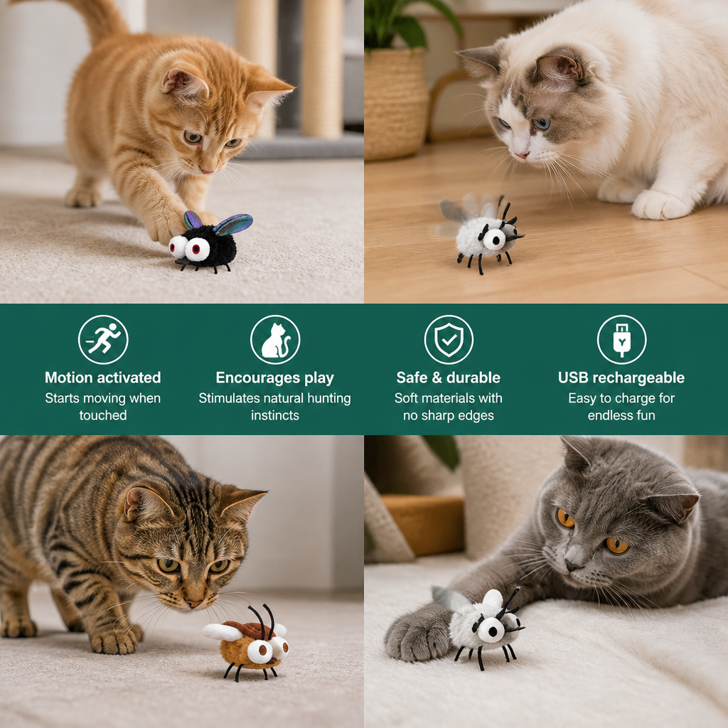 Motion-Activated Flying Insect Cat Toy – view 8