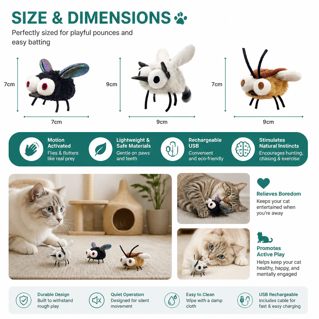 Motion-Activated Flying Insect Cat Toy – view 9
