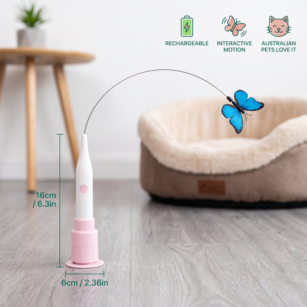 Interactive Spinning Butterfly Cat Toy – Rechargeable Motion Teaser Wand – view 7
