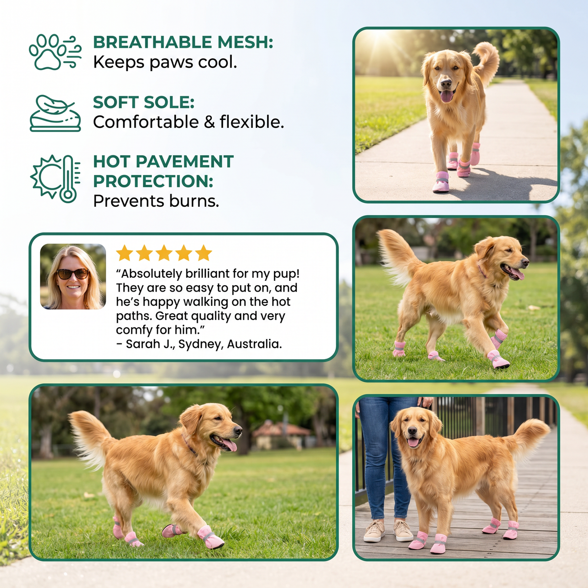 Breathable Mesh Dog Shoes for Hot Days – Soft Sole for Small & Large Dogs – view 7