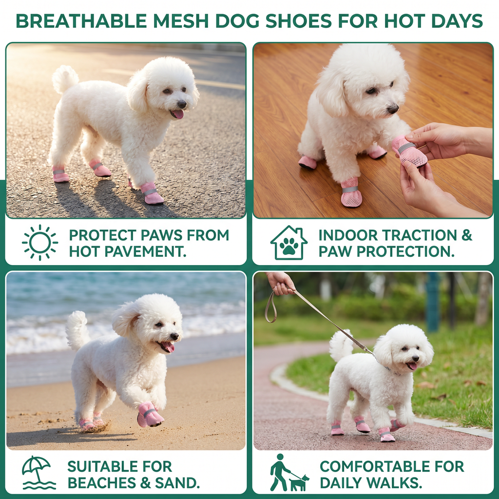 Breathable Mesh Dog Shoes for Hot Days – Soft Sole for Small & Large Dogs – view 8