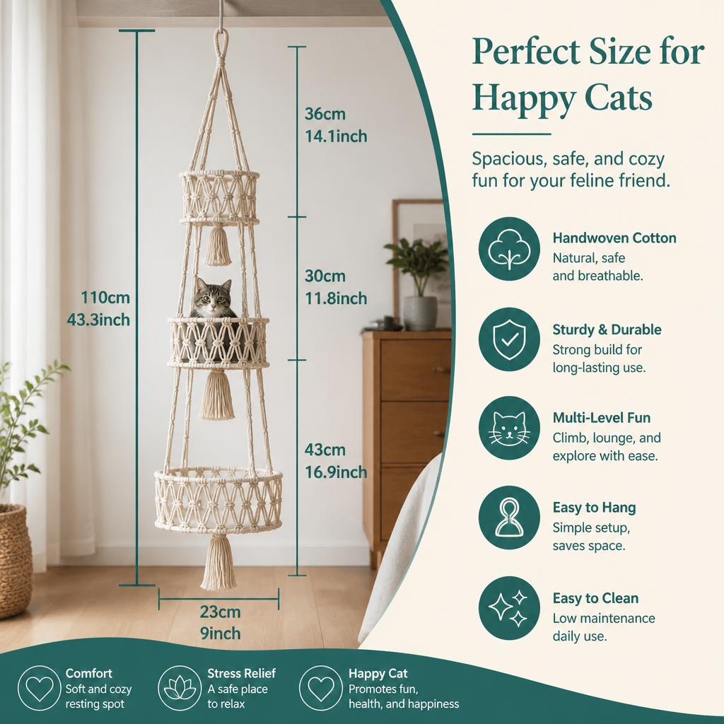 Hanging Handwoven Cat Bed – view 9