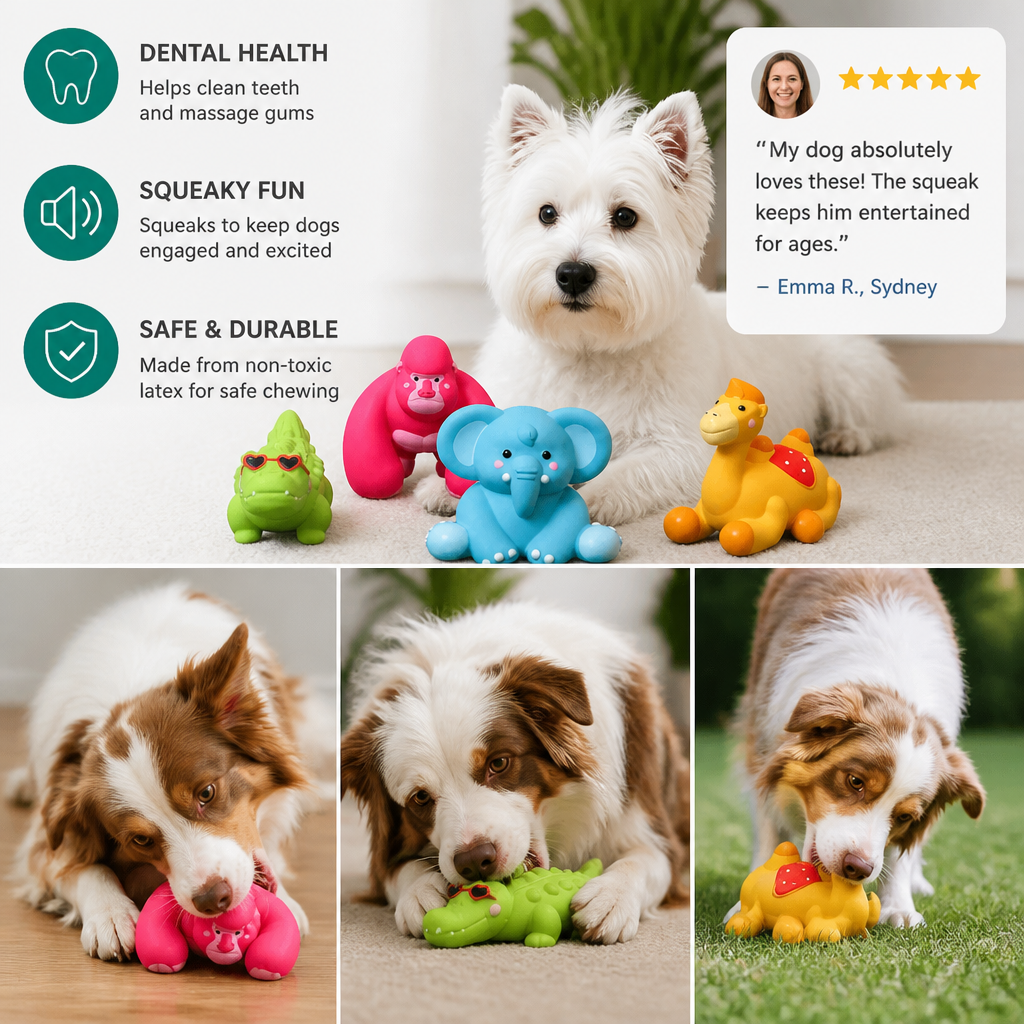 Cute Latex Chew & Squeak Dog Toy – view 7